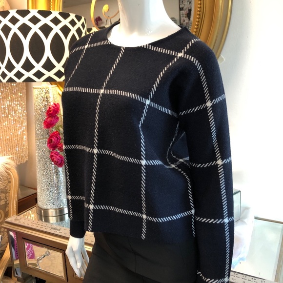 Maje Navy & White Wool Pullover - Picture 2 of 6